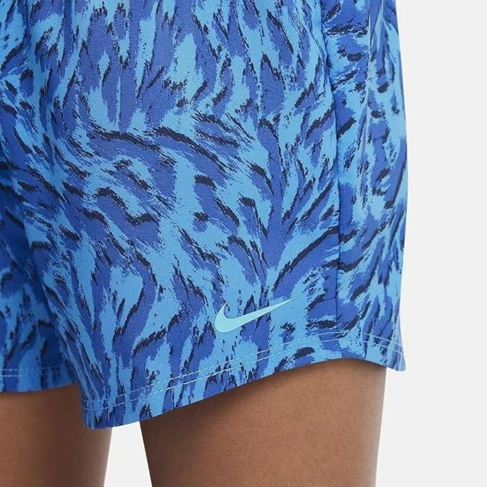 Nike One Big Kids (Girls) Woven High-Waisted Shorts‎ Light Photo Blue, L